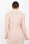Pink Collared Blazer & Skirt Set
