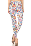 Floral Print Lined Knit Legging With Elastic Waistband