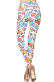 Floral Print Lined Knit Legging With Elastic Waistband