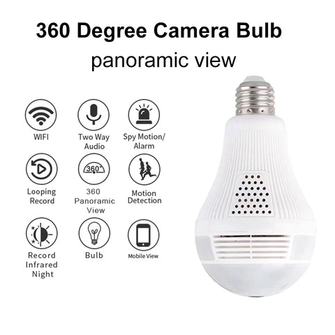 Wifi  Camera Panoramic  Bulb 360 Degree Fisheye Wireless Home Security Video