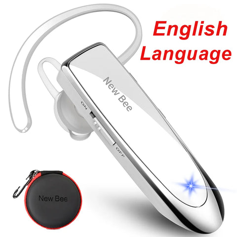 New Bee iPhone Bluetooth Wireless Headset V5.0 - Earphones with Mic 24Hrs Handsfree