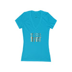 'Be Cool' Jersey Short Sleeve Deep V-Neck Tee
