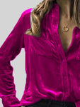 Button Up Collared Shirt with Breast Pockets