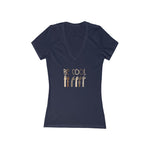 'Be Cool' Jersey Short Sleeve Deep V-Neck Tee