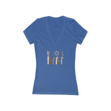 'Be Cool' Jersey Short Sleeve Deep V-Neck Tee