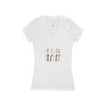 'Be Cool' Jersey Short Sleeve Deep V-Neck Tee