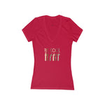 'Be Cool' Jersey Short Sleeve Deep V-Neck Tee