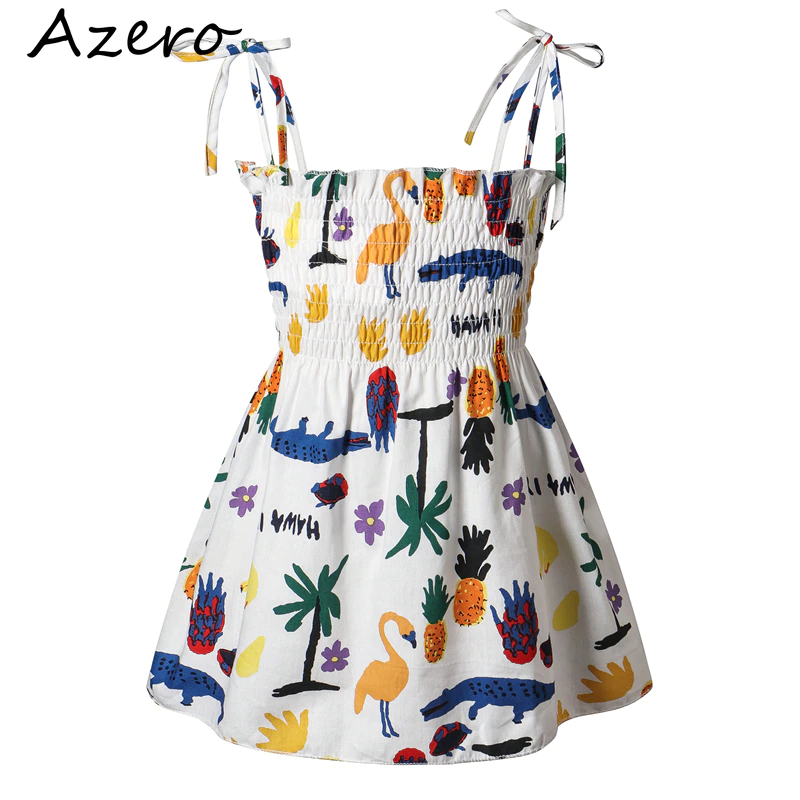 Sleeveless Flower Print Summer Dress