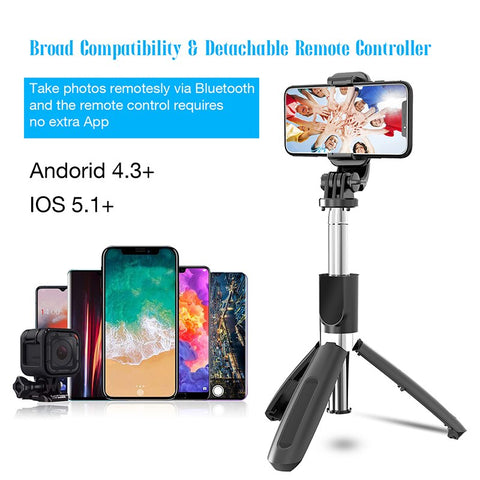 Wireless Bluetooth Selfie Stick For Mobile Phone Gopro Tripod Monopods