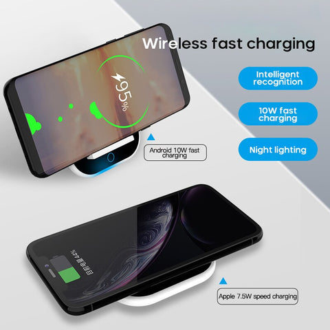 Wireless Mobile iPhone Charger With LED Light - 10W