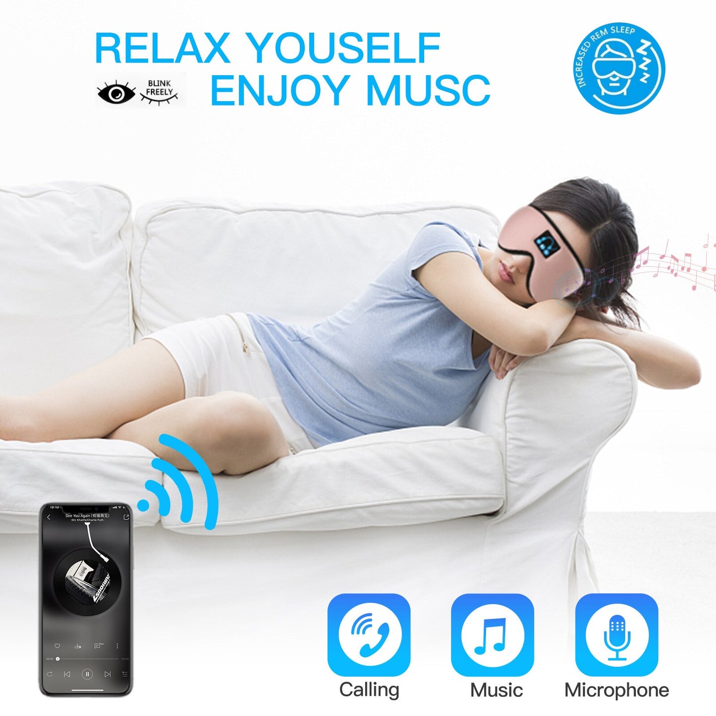 Bluetooth Wireless Mask Headphones - Travel And Sleep