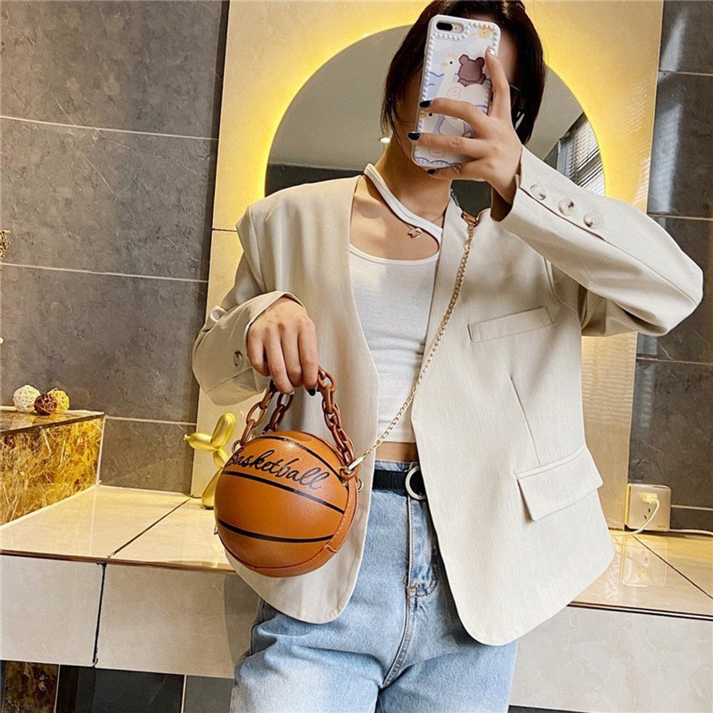 Personality Basketball Purses For Teenagers Women Bags Crossbody Chain Hand