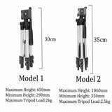 Portable Tripod Stand For Mobile Phone / Camera With Mobile Phone Clip Holder For iPhone & Samsung