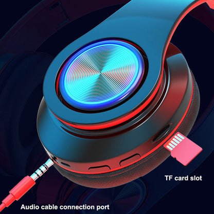 B39 Wireless Bluetooth 5.0 Portable Headphone With Portable Foldable LED Lights