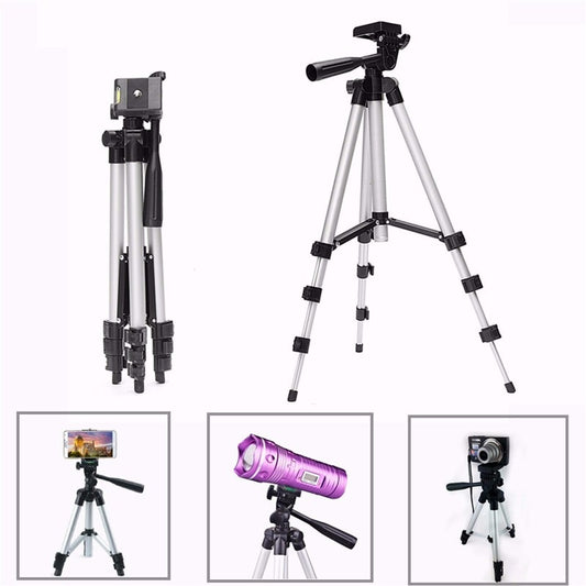 Portable Tripod Stand For Mobile Phone / Camera With Mobile Phone Clip Holder For iPhone & Samsung