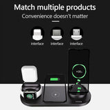 Universal 6-in-1 Wireless Mobile Charging Dock For iPhone & Samsung