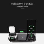 Universal 6-in-1 Wireless Mobile Charging Dock For iPhone & Samsung