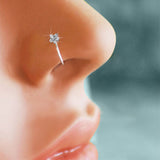 Men & Women's Crystal Floral Hoop Flower Fake Nose Piercing Body Jewelry