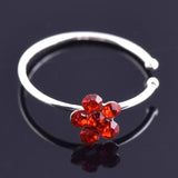 Men & Women's Crystal Floral Hoop Flower Fake Nose Piercing Body Jewelry