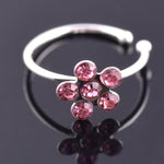 Men & Women's Crystal Floral Hoop Flower Fake Nose Piercing Body Jewelry
