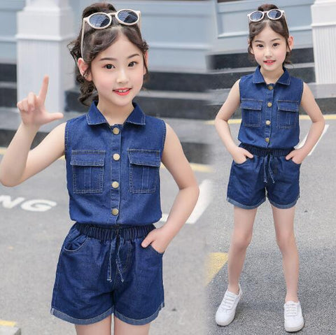 Fashion Denim Short Set