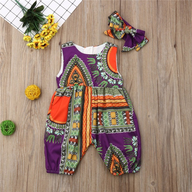 African Print Romper Set