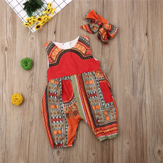 African Print Romper Set
