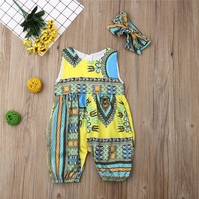African Print Romper Set