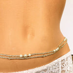 Bohemia Double Strand Waist Pearl Bead Body Jewelry, Elastic Waist Chain, Body African Waists Bead
