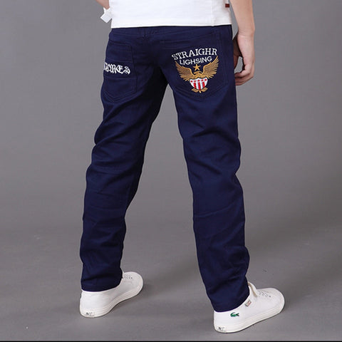 Solid Cotton Mid Elastic Jeans