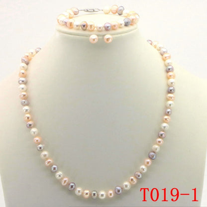 Purple Pearl Necklace Set