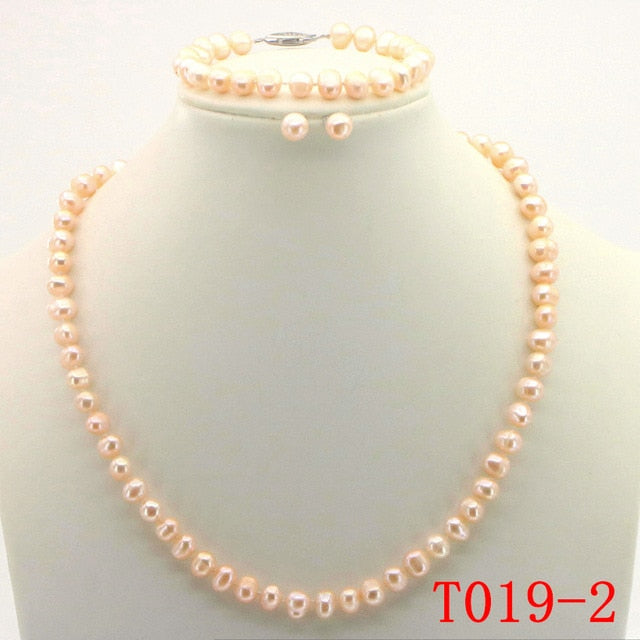 Purple Pearl Necklace Set