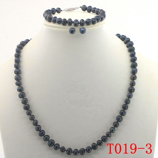 Purple Pearl Necklace Set