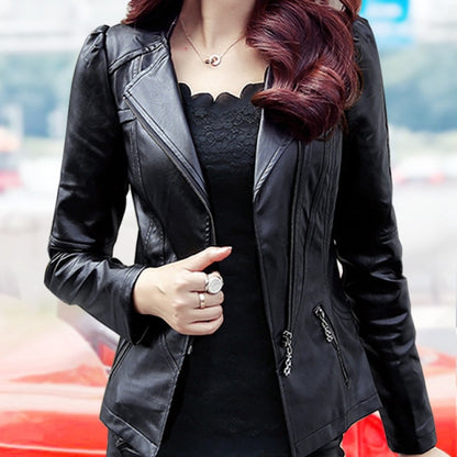 Soft Faux Leather Biker Jacket