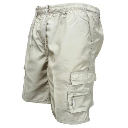 Solid Color Multi-Pocket Drawstring Shorts