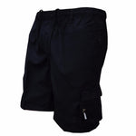 Solid Color Multi-Pocket Drawstring Shorts