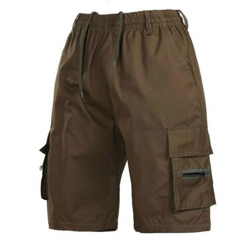 Solid Color Multi-Pocket Drawstring Shorts