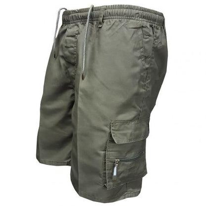 Solid Color Multi-Pocket Drawstring Shorts