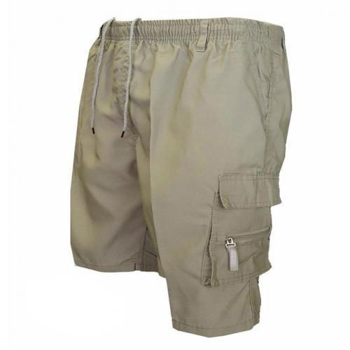 Solid Color Multi-Pocket Drawstring Shorts