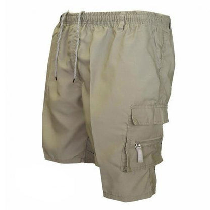 Solid Color Multi-Pocket Drawstring Shorts