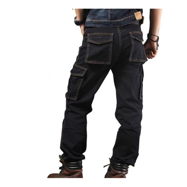 Straight Denim Cargo Jeans