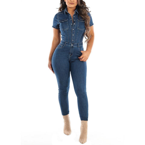 Casual Fashion Denim Jumpsuit