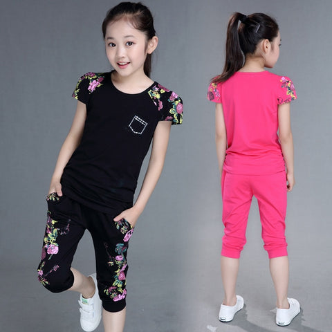 Short Sleeve Fashion Print Pants Set