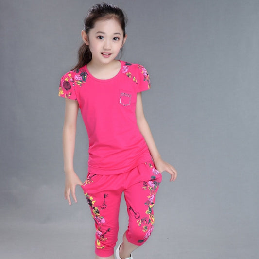 Short Sleeve Fashion Print Pants Set
