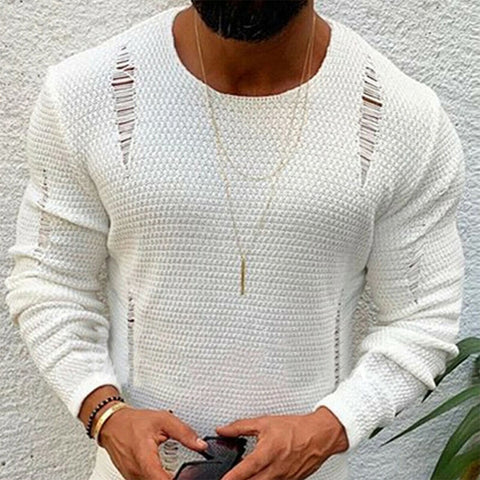 Casual Ripped Cotton Sweater