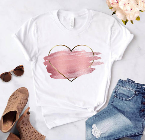 Heart Print Ladies T-Shirt