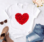Heart Print Ladies T-Shirt