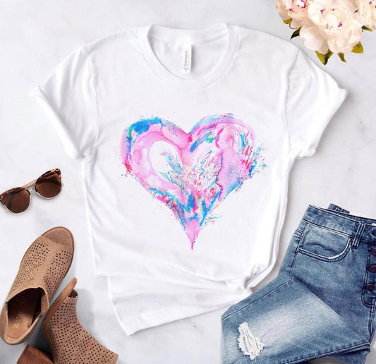 Heart Print Ladies T-Shirt