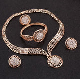 Trendy Necklace Earrings Bracelet And Ring Set