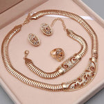Trendy Necklace Earrings Bracelet And Ring Set